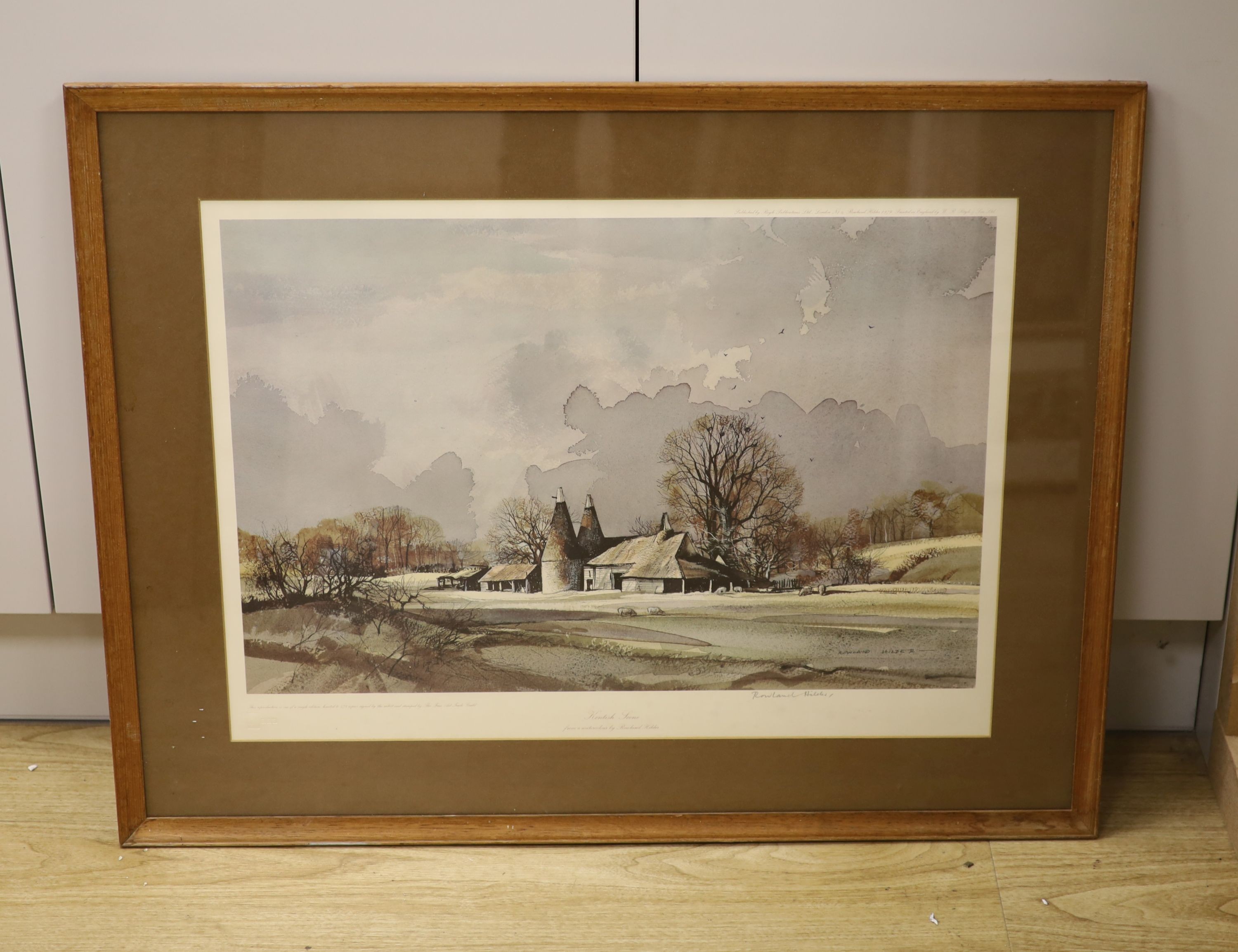 Rowland Hilder (1905-1993), limited edition colour print, Kentish scene, signed in pencil, 45 x 63cm